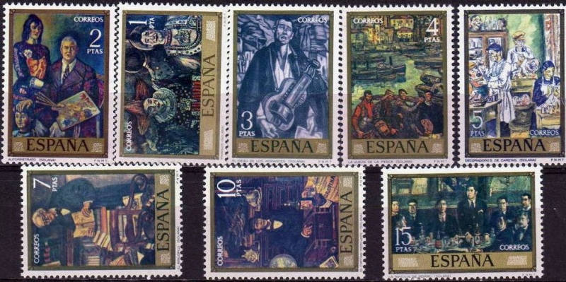 ESPAÑA 1972 2077/84 Sellos Nuevos Pintor Solana Completa Espana Spain Espagne Spagna Spanje Spanien 